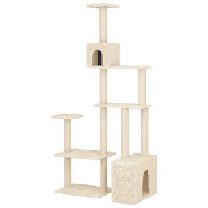 vidaXL Katzennbaum mit Sisal-Kratzs&auml;ulen Creme 177,5 cm