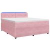 vidaXL Boxspringbett mit Matratze mit Kopfteil Rosa 160 x 200 cm Samt