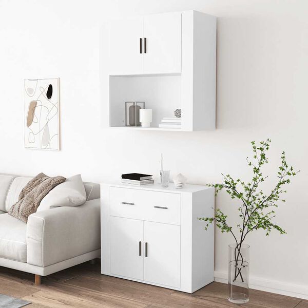 vidaXL Highboard Wei&szlig; Holzwerkstoff