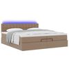 vidaXL Ottoman-Bett mit Matratzen LEDs Cappuccino 200x200cm Kunstleder