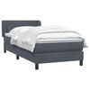 vidaXL Boxspringbett mit Matratze Dunkelgrau 80x210 cm Samt