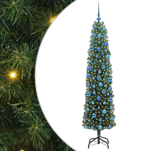 vidaXL Künstlicher Weihnachtsbaum mit 300 LEDs mit Ständer Grün 180 cm