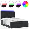 vidaXL Ottoman-Bett mit Matratzen & LEDs Schwarz 140x200 cm Samt