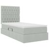 vidaXL Bett mit Stauraum und LED mit LED Hellgrau 90 x 190 cm Samt