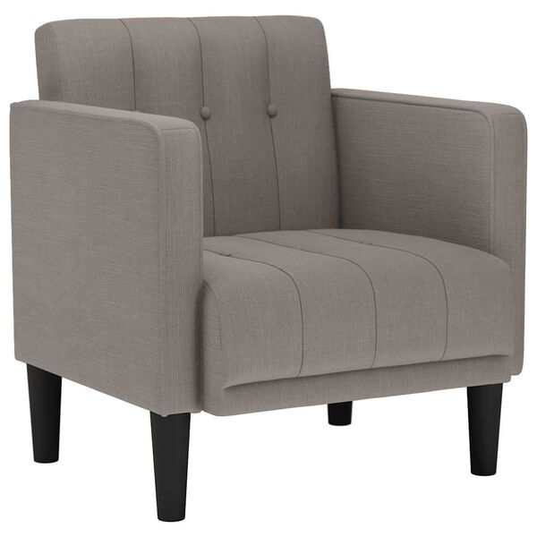 vidaXL Sessel mit Armlehnen Taupe 53 cm Stoff