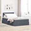vidaXL Bett mit Stauraum und LED mit LED Dunkelgrau 120 x 190 cm Samt