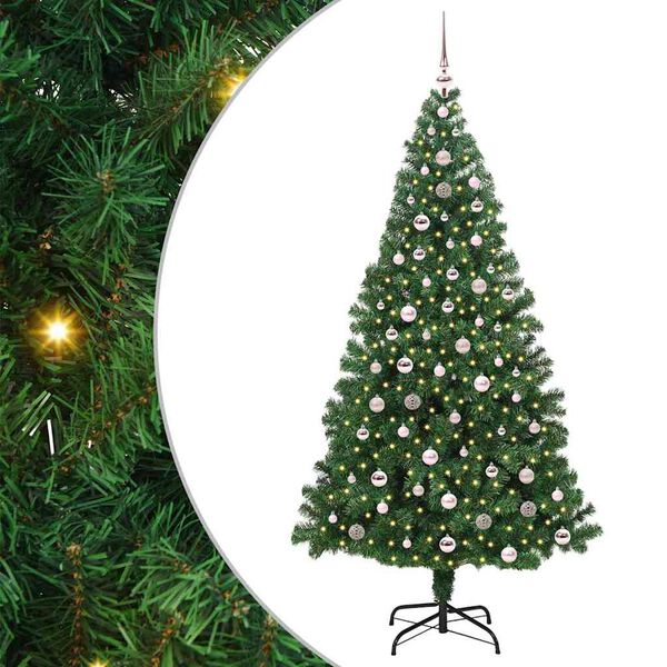 vidaXL K&uuml;nstlicher Weihnachtsbaum mit 300 LEDs mit St&auml;nder Gr&uuml;n 240 cm