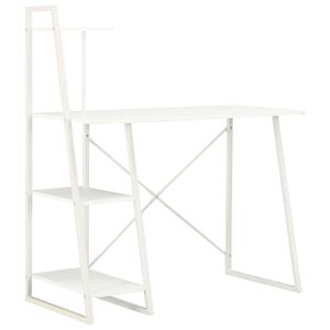 vidaXL Schreibtisch mit Regaleinheit Wei&szlig; 102&times;50&times;117 cm