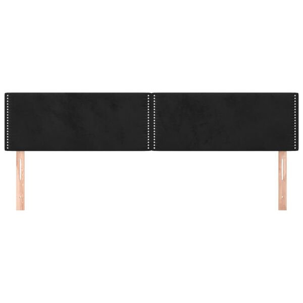 vidaXL Kopfteile Schwarz 180x5x78/88 cm Samt