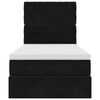 vidaXL Ottoman-Bett mit Matratzen & LEDs Schwarz 100x200 cm Samt