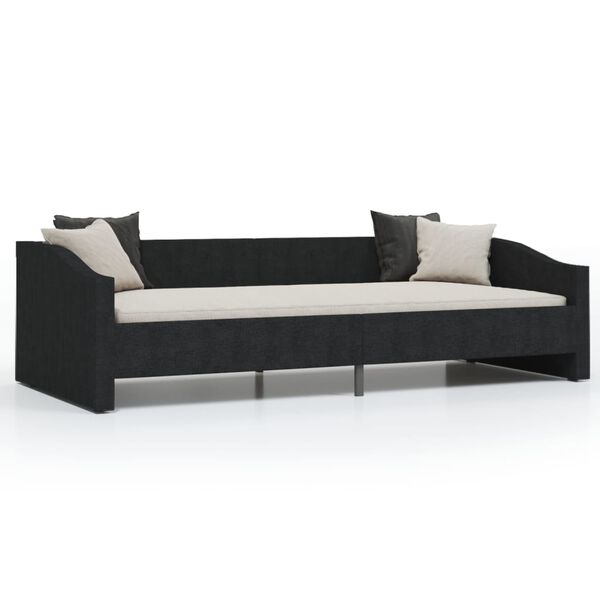 vidaXL Tagesbett USB Schwarz Stoff 90x200 cm