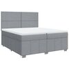 vidaXL Boxspringbett mit Matratze Hellgrau 200x200 cm Stoff