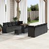 vidaXL Garten-Sofa-Set mit Speicher 11 pcs Schwarz Poly Rattan
