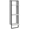 vidaXL Wandregal 3 F&auml;cher Grau Sonoma 30x25x100 cm Holzwerkstoff