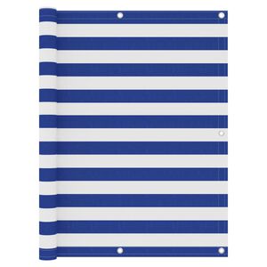 vidaXL Balkon-Sichtschutz Wei&szlig; und Blau 120x600 cm Oxford-Gewebe