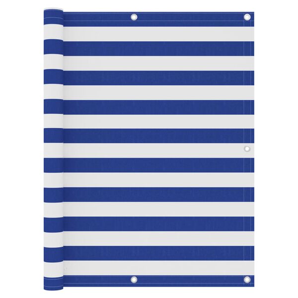 vidaXL Balkon-Sichtschutz Weiß und Blau 120x600 cm Oxford-Gewebe