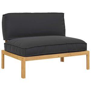 vidaXL Sofa Set mit Kissen Schwarz 120 x 80 x 69 cm Massivholz Akazie