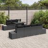 vidaXL Sofa Set mit Kissen 8 pcs Schwarz Poly-Rattan