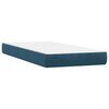 vidaXL Boxspringbett mit Matratze Dunkelblau 100x220 cm Samt