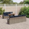 vidaXL Garten-Sofa-Set mit Kissen mit Kissen 8 pcs Grau und Blau