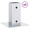 vidaXL Pfostenträger Quadratisch 4Stk. Silber 61x61mm Verzinkter Stahl
