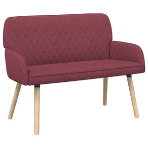 vidaXL 2-Sitzer Sofa mit Massivholzbeinen 2-Sitzer Weinrot Leinenstoff