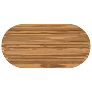 vidaXL Tischplatte 110 x 55 x 3,5 cm Oval Massives Teakholz Natur