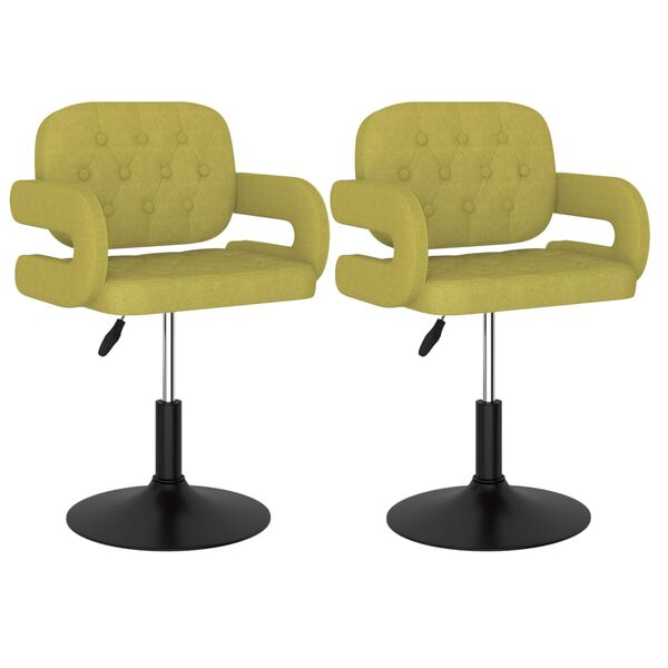 vidaXL Esszimmerst&uuml;hle 2 Stk. Drehbar Gr&uuml;n Stoff