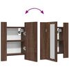 vidaXL LED-Spiegelschrank Braun Eichen-Optik 40x12x45 cm Holzwerkstoff