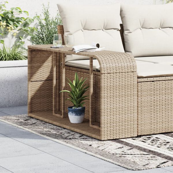 vidaXL Outdoor-Regale 2 Stk. Beige Poly Rattan