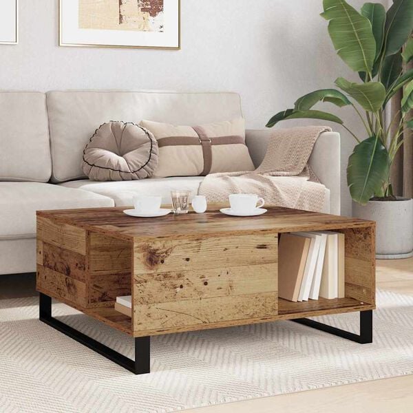 vidaXL Couchtisch Altholz 80 x 80 x 36,5 cm Holzwerkstoff