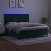 vidaXL Boxspringbett mit Matratze & LED Dunkelgr&uuml;n 160x200 cm Samt