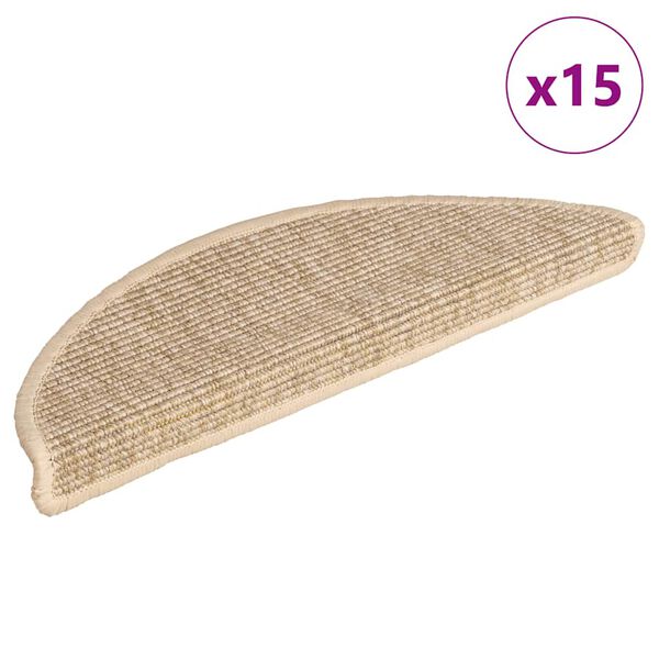vidaXL Stufenmatten 15 Stk. 56x17x3 cm Hellbeige Halbrund