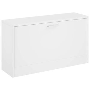 vidaXL Schuhbank Hochglanz-Wei&szlig; 80 x 24 x 45 cm Holzwerkstoff
