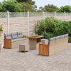 vidaXL Garten-Sofa-Set mit Kissen 10 pcs Beige und Hellgrau