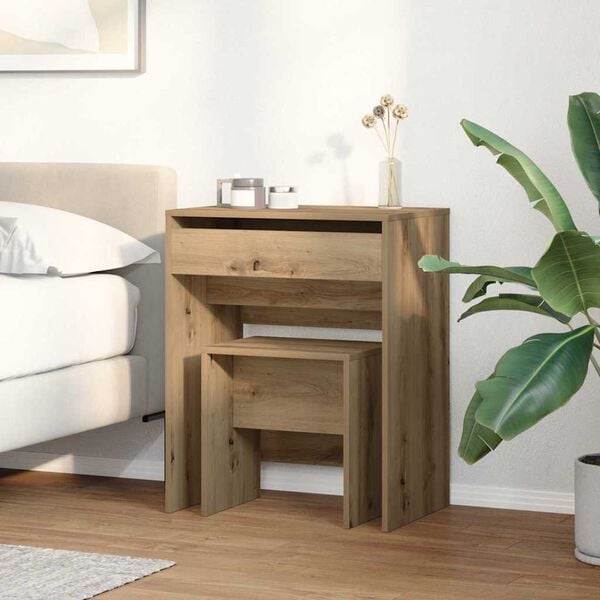 vidaXL Schminktisch Artisan-Eiche 60 x 40 x 75 cm Holzwerkstoff