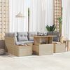 vidaXL Garten-Sofa-Set mit Speicher 7 pcs Beige Poly Rattan