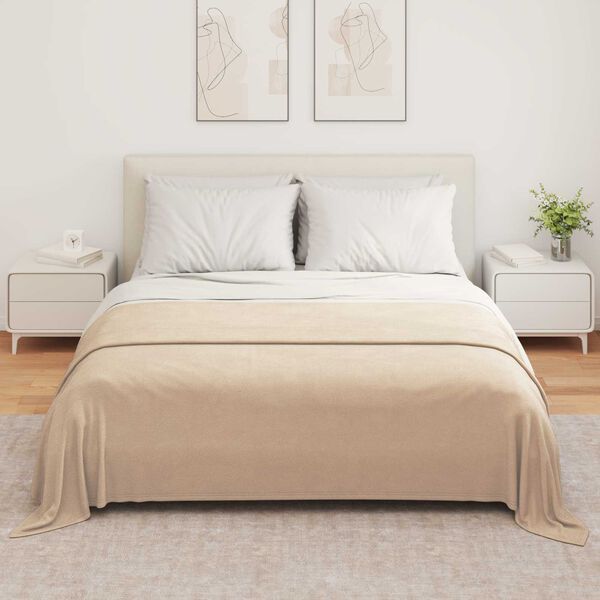 vidaXL &Uuml;berwurfdecke Kamel 280 x 210 cm Fleece