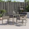 vidaXL Gartenst&uuml;hle mit Kissen 4 Stk. Grau Poly Rattan