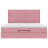 vidaXL Ottoman-Bett mit Matratzen Rosa 180x200 cm Samt