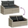 vidaXL Gartensofa-set mit Kissen 9 pcs Hellgrau Poly-Rattan