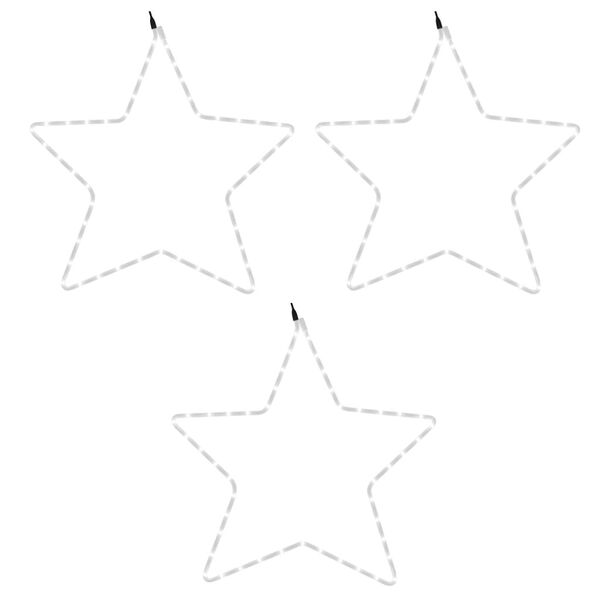 vidaXL LED-Silhouetten 3 Stk. Stern mit 48 LEDs Warmweiß 56 cm