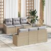 vidaXL Gartensofa-set mit Kissen 7 pcs Beige Poly-Rattan