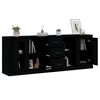 vidaXL Sideboards 3 Stk. Schwarz Holzwerkstoff
