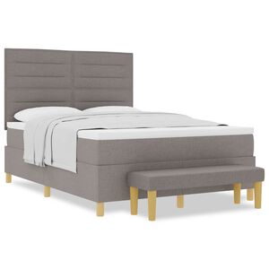 vidaXL Boxspringbett mit Matratze Taupe 160 x 200 cm Stoff