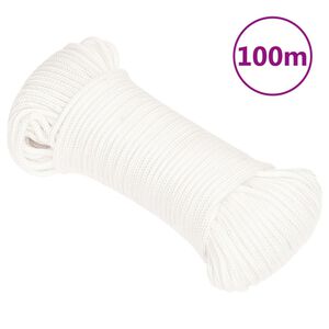 vidaXL Bootsseil Wei&szlig; 5 mm 100 m Polypropylen