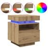 vidaXL Nachttische mit LED-Leuchten 2 Stk. Artisan-Eiche 40x39x48,5 cm