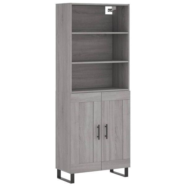 vidaXL Highboard Grau Sonoma 69,5x34x180 cm Holzwerkstoff