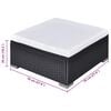 vidaXL 6-tlg. Garten-Lounge-Set mit Auflagen Poly Rattan Schwarz