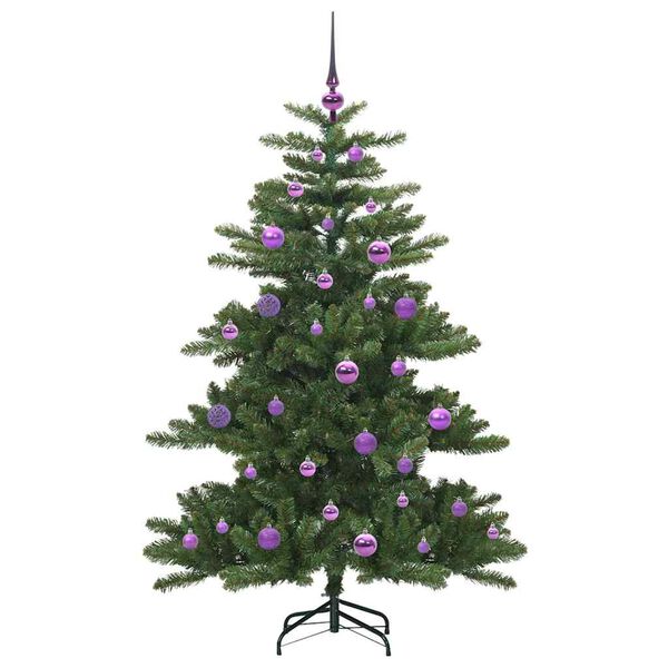 vidaXL K&uuml;nstlicher klappbarer Weihnachtsbaum Gr&uuml;n 150 cm PVC und Stahl